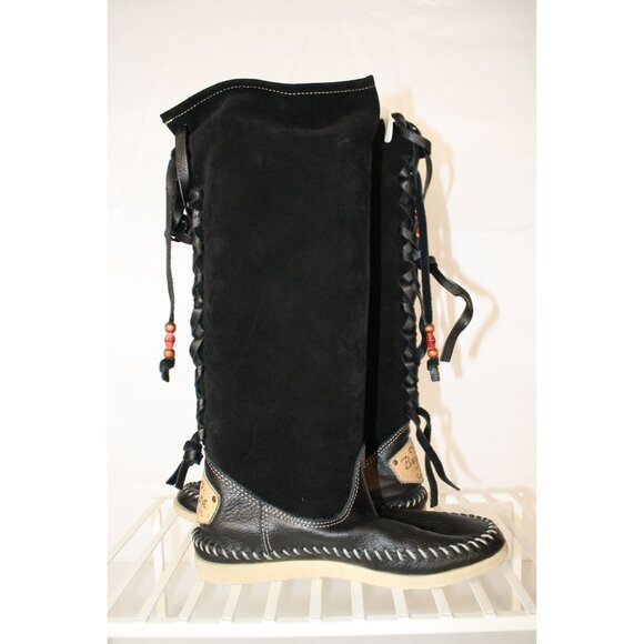 Anthropologie Buyamba Cycle of Hope Tall Black Lace up Boots - Picture 4 of 13